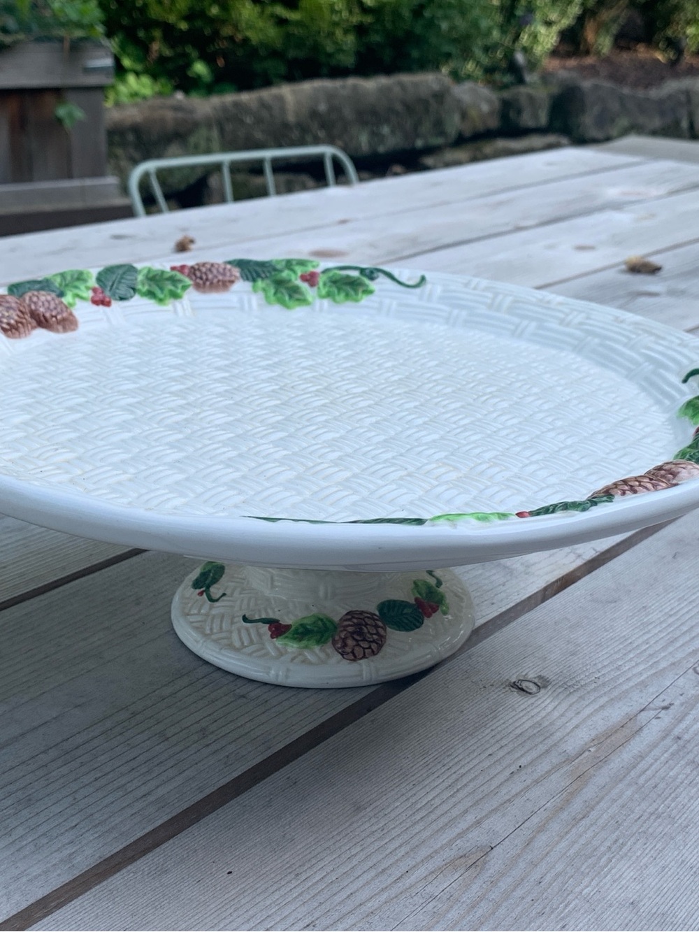 Charming Vintage Ceramic Pedestal Cake Stand